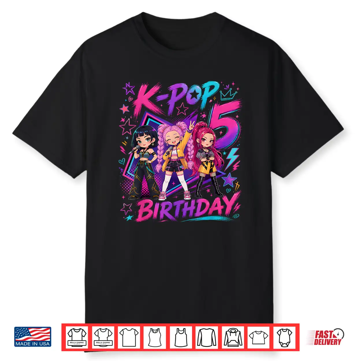 Kids It’S My 5Th K Pop Birthday Girl 5 Year Old K Pop Bday Shirt Kids It’S My 5Th K Pop Birthday Girl 5 Year Old K Pop Bday Shirt