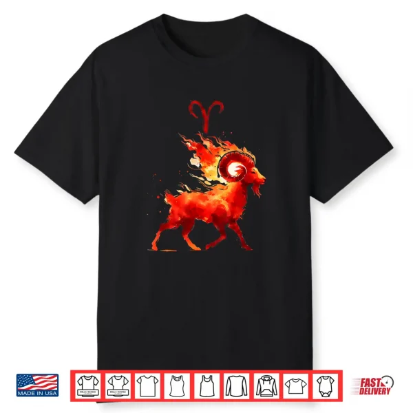 March April Birthday Asian Brush Aries Zodiac Fire Sign Shirt