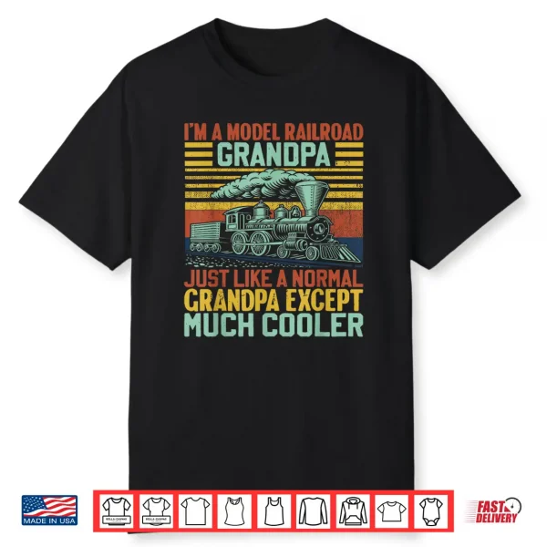 Model Railroad Grandpa Funny Train Lover Steam Engine Shirt