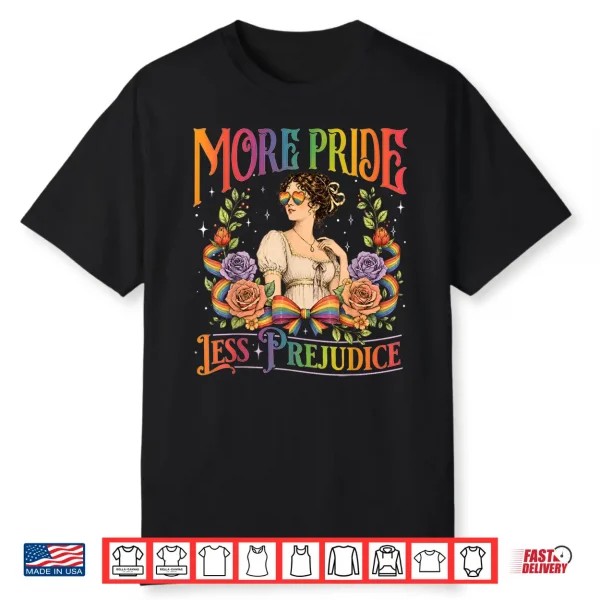 More Pride Less Prejudice Rainbow Vintage Pride Aesthetic Shirt