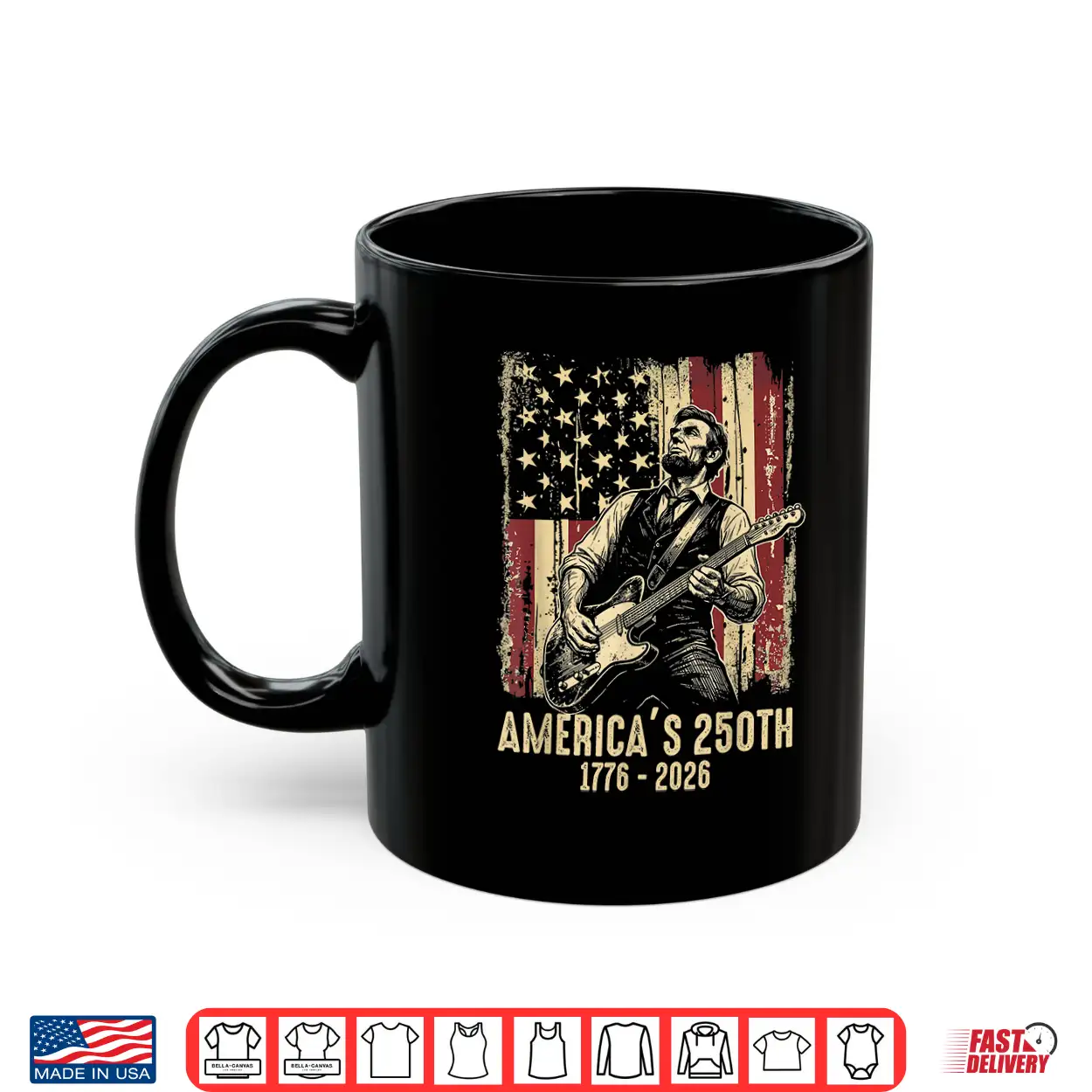 Abraham Lincoln Playing Guitar 4Th Of July 250Th Anniversary Shirt Abraham Lincoln Playing Guitar 4Th Of July 250Th Anniversary Shirt