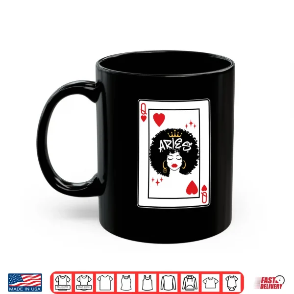 Aries Astrology Black Queen Hearts Blackjack Cards Poker Shirt 3 Mug Aries Astrology Black Queen Hearts Blackjack Cards Poker Shirt