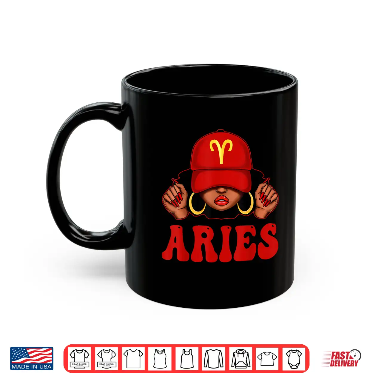 Aries Black Woman With Red Cap Zodiac Sign Birthday Shirt Aries Black Woman With Red Cap Zodiac Sign Birthday Shirt