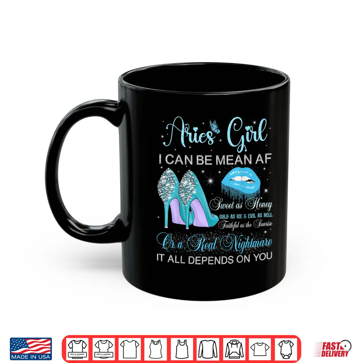 Aries Girl Birthday High Heels Dripping Lips Butterfly Shirt Aries Girl Birthday High Heels Dripping Lips Butterfly Shirt