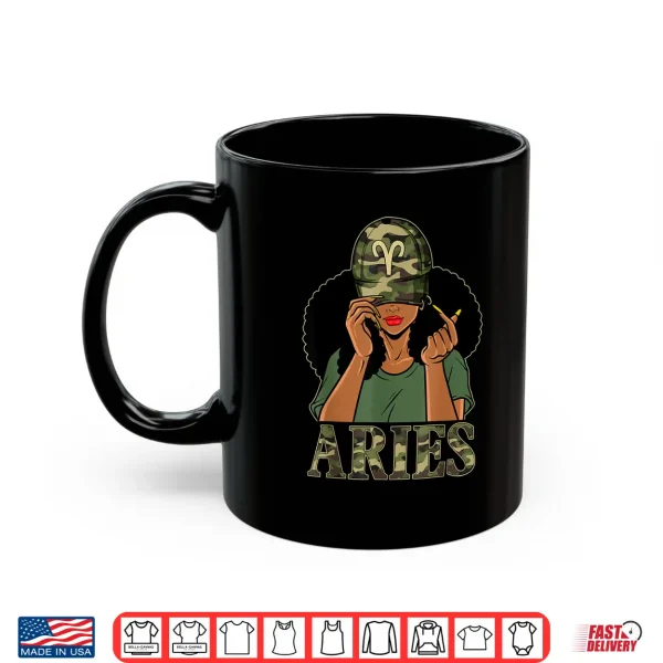 Aries Girl Black Woman With Cap Camo Afro Woman Zodiac Shirt 3 Mug Aries Girl Black Woman With Cap Camo Afro Woman Zodiac Shirt