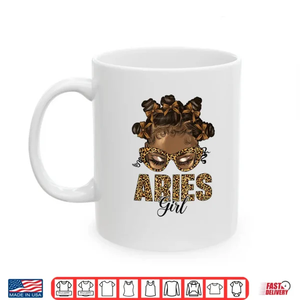 Aries Girl Black Women Bow Knot Hair Zodiac Birthday Shirt 3 Mug Aries Girl Black Women Bow Knot Hair Zodiac Birthday Shirt