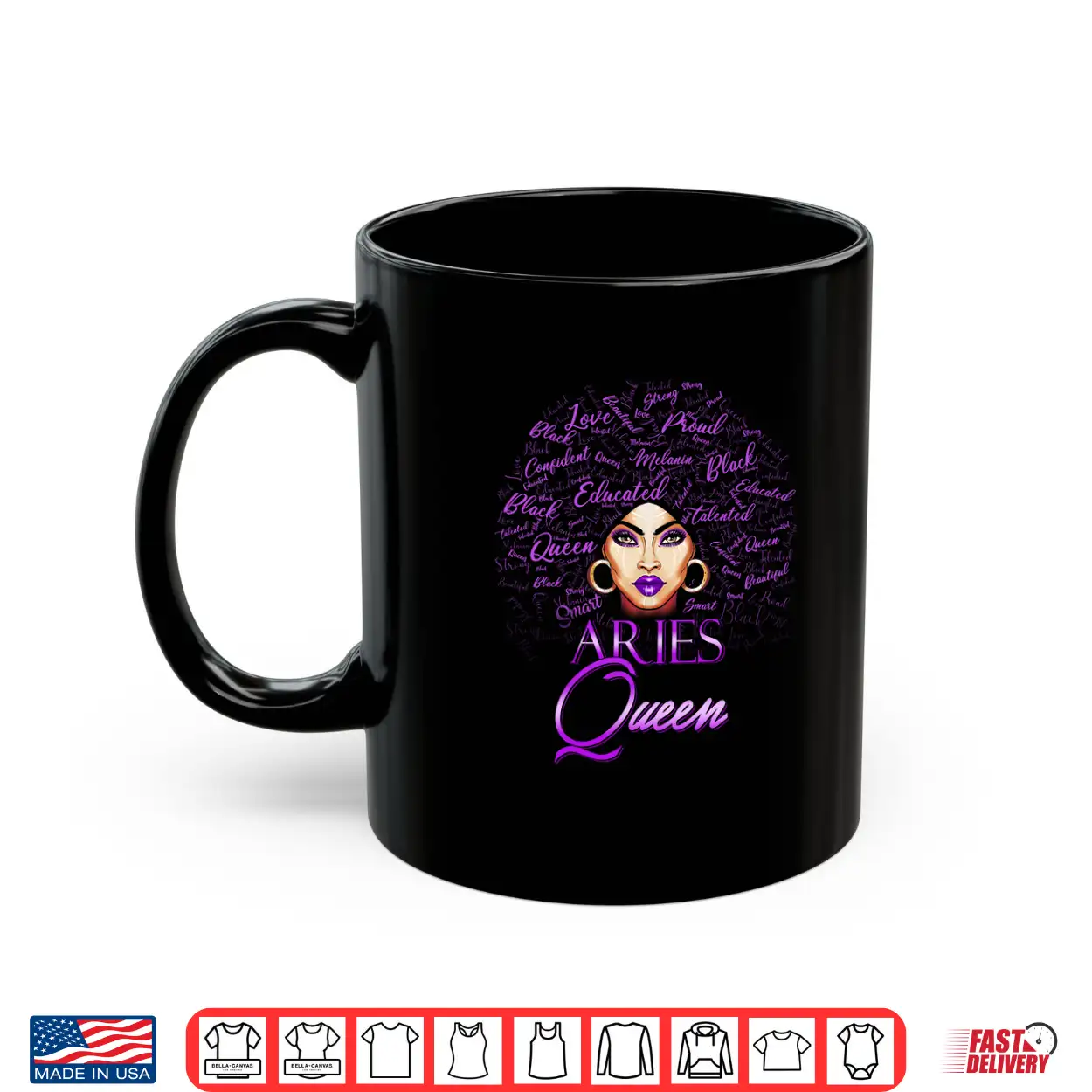 Aries Girl Womens Purple Afro Queen Black Zodiac Birthday Shirt Aries Girl Womens Purple Afro Queen Black Zodiac Birthday Shirt