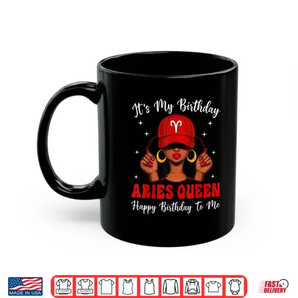 Aries Queen Afro Women Red Cap Black Girl Birthday Shirt 3 Mug Aries Queen Afro Women Red Cap Black Girl Birthday Shirt