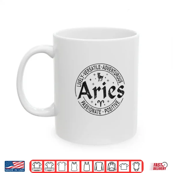 Aries Virtues Vintage Style Zodiac Design Aries Shirt 3 Mug Aries Virtues Vintage Style Zodiac Design Aries Shirt
