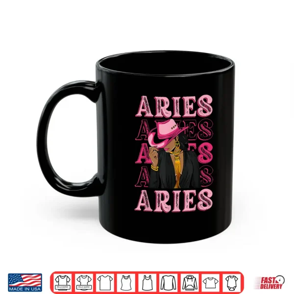 Aries Western Black Cowgirl African American Zodiac Shirt 3 Mug Aries Western Black Cowgirl African American Zodiac Shirt