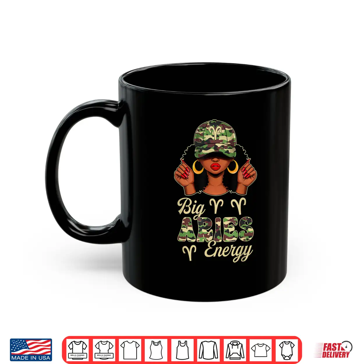 Big Aries Energy Afro Women Camo Cap Black Girl Zodiac Shirt Big Aries Energy Afro Women Camo Cap Black Girl Zodiac Shirt
