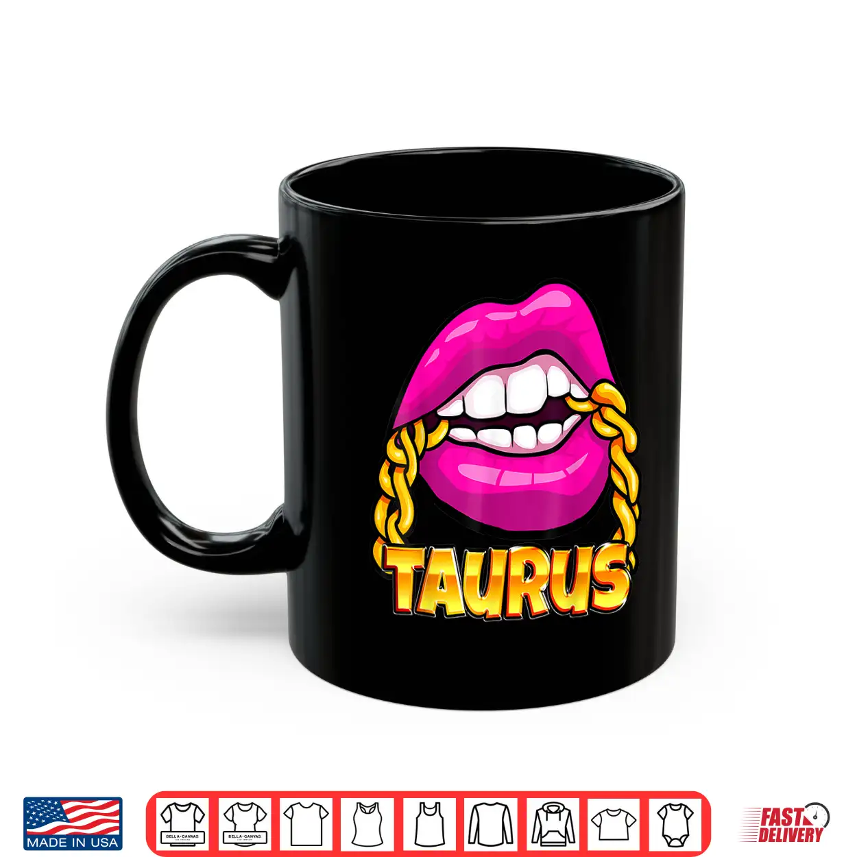 Black Queen Juicy Lips Pink Gold Chain Taurus Zodiac Sign Shirt Black Queen Juicy Lips Pink Gold Chain Taurus Zodiac Sign Shirt