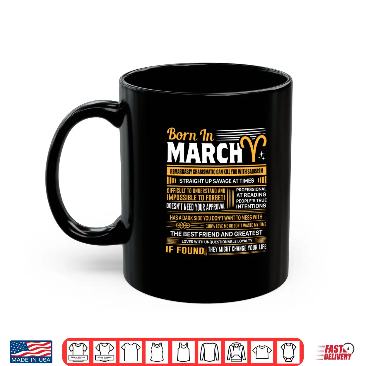 Born In March Aries Funny Birthday Gift Shirt Born In March Aries Funny Birthday Gift Shirt