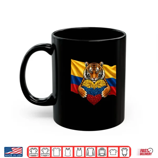 Mug Colombia Flag Tiger Heart Colombian Pride Patriotic Heritage Shirt