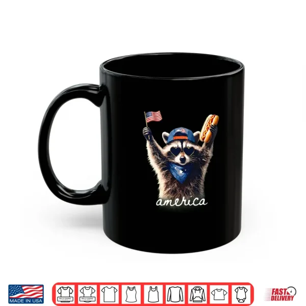 Mug Feral Free American Racoon Funny 4th of July Graphic Shirt