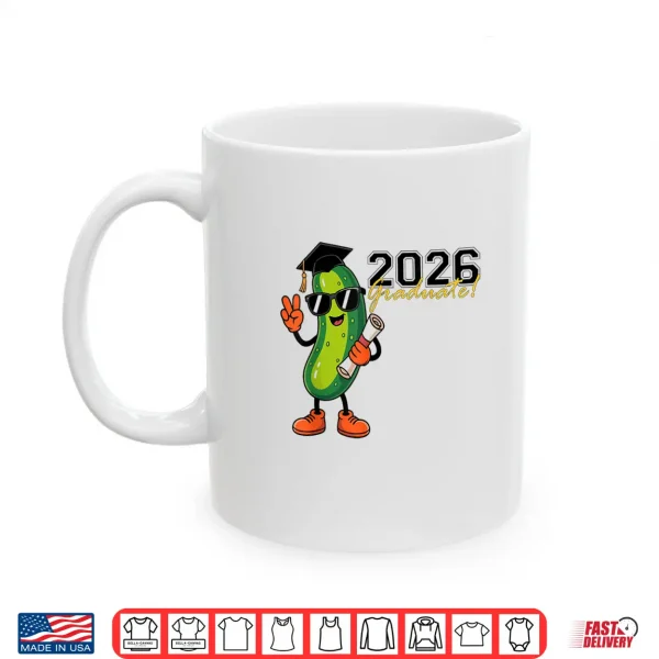 Funny Pickle 2026 Graduation Cartoon Design T Shirt 3 Mug Funny Pickle 2026 Graduation Cartoon Design T Shirt