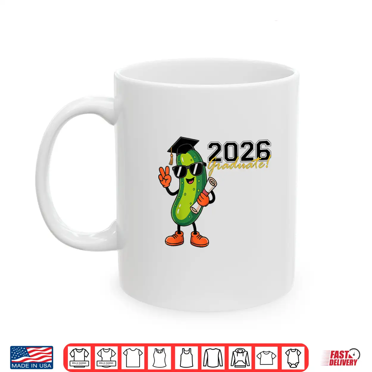 Funny Pickle 2026 Graduation Cartoon Design T Shirt Funny Pickle 2026 Graduation Cartoon Design T Shirt