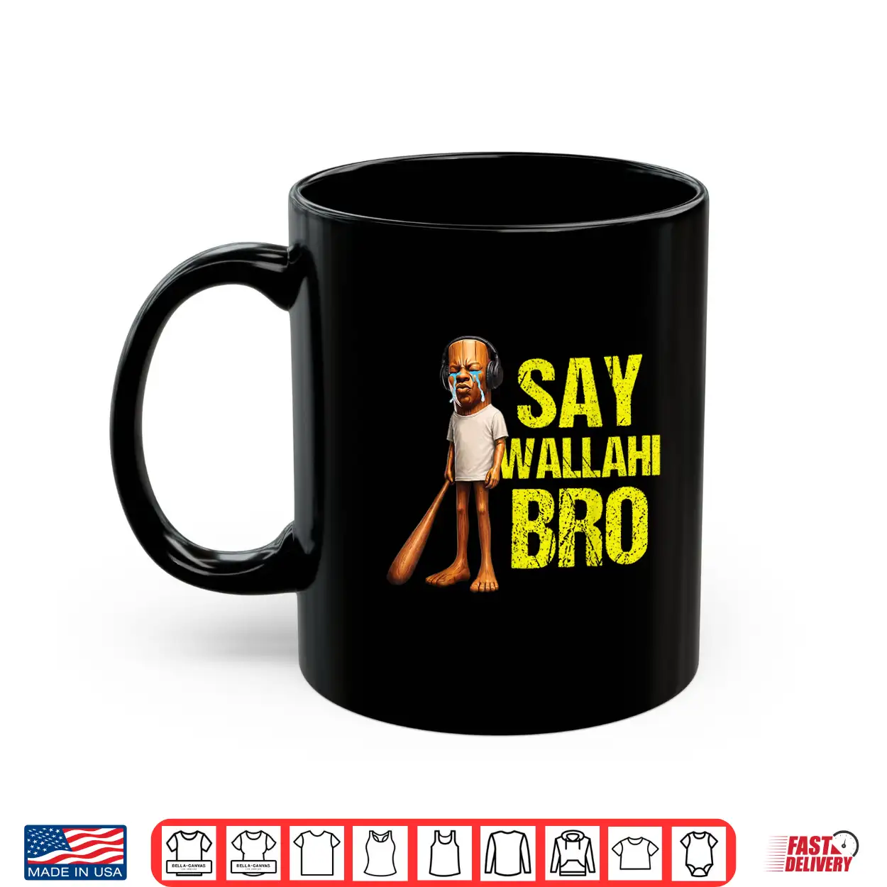 Funny Tung Tung Speed Brainrot Say Wallahi Bro Meme Shirt Funny Tung Tung Speed Brainrot Say Wallahi Bro Meme Shirt