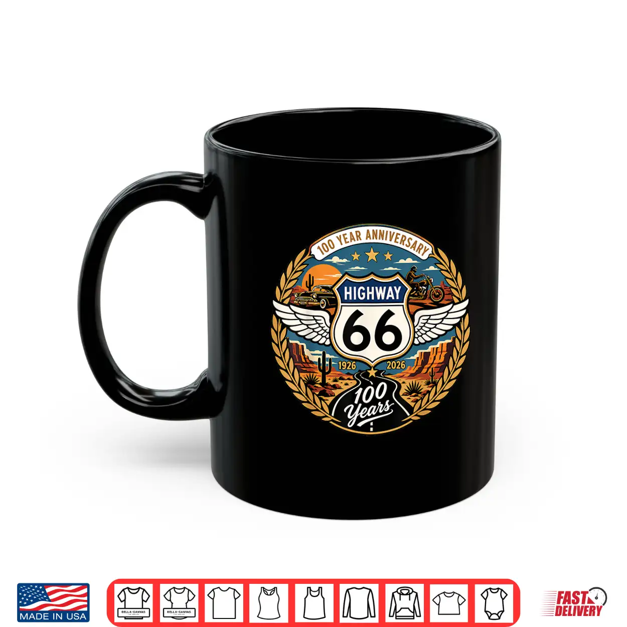 Highway 66 Centennial Car Anniversary 100 Years 1926 2026 Shirt Highway 66 Centennial Car Anniversary 100 Years 1926 2026 Shirt