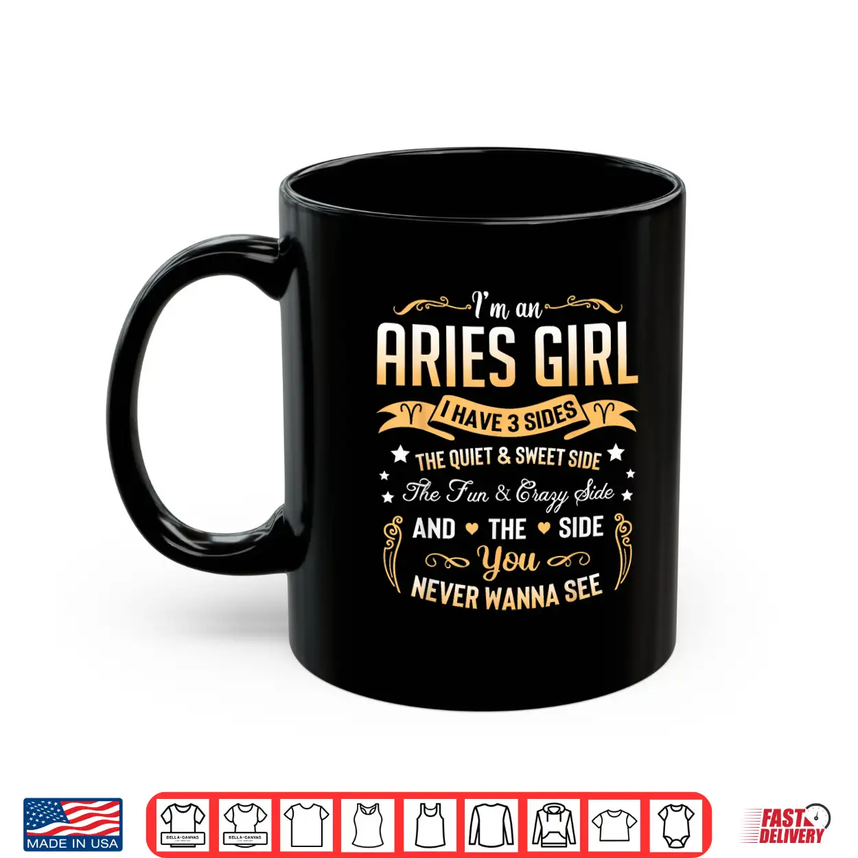 I’M An Aries Girl I Have 3 Sides Aries Birthday Shirt I’M An Aries Girl I Have 3 Sides Aries Birthday Shirt