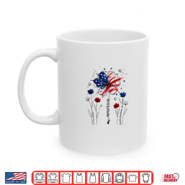 Independence Day Patriotic American Flag Usa Flower Women Shirt 3 Mug Independence Day Patriotic American Flag USA Flower Women Shirt