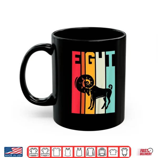Mug Kids 8th Birthday Aries Zodiac Retro Girl Boy 8 years old Shirt