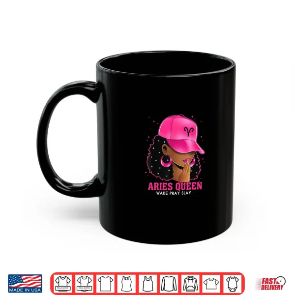 Pink Aries Queen Black Girl Woman Cap Zodiac Sign Birthday Shirt 3 Mug Pink Aries Queen Black Girl Woman Cap Zodiac Sign Birthday Shirt