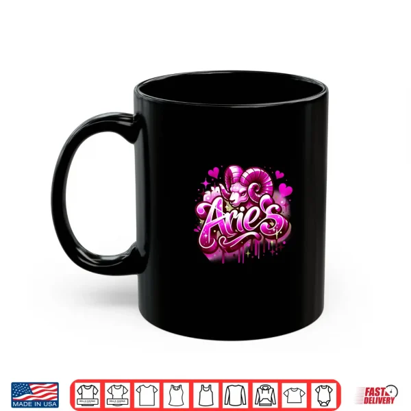 Mug Pink Aries Zodiac Star Sign Shirt