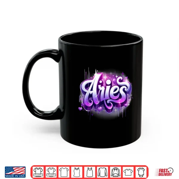 Mug Pink Purple Aries Zodiac Star Sign Shirt