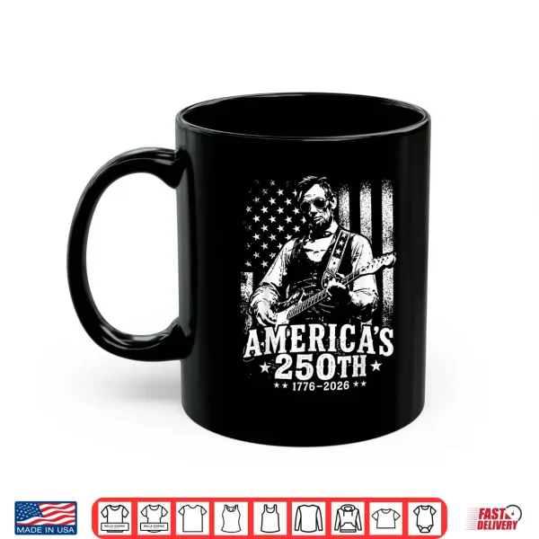 Retro Abe Lincoln Guitar United States 250 Anniversary Shirt 3 Mug Retro Abe Lincoln Guitar United States 250 Anniversary Shirt