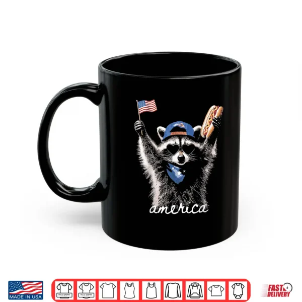 Retro Funny America Raccoon Hot Dog Lovers Patriotic Us Flag Shirt 3 Mug Retro Funny America Raccoon Hot Dog Lovers Patriotic US Flag Shirt