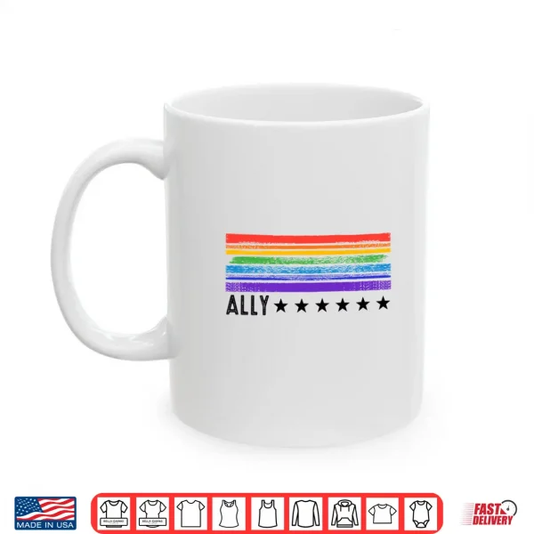Retro Lgbtq Ally Pride Month Rainbow Stars Lgbt Flag Shirt 3 Mug Retro LGBTQ Ally Pride Month Rainbow Stars LGBT Flag Shirt