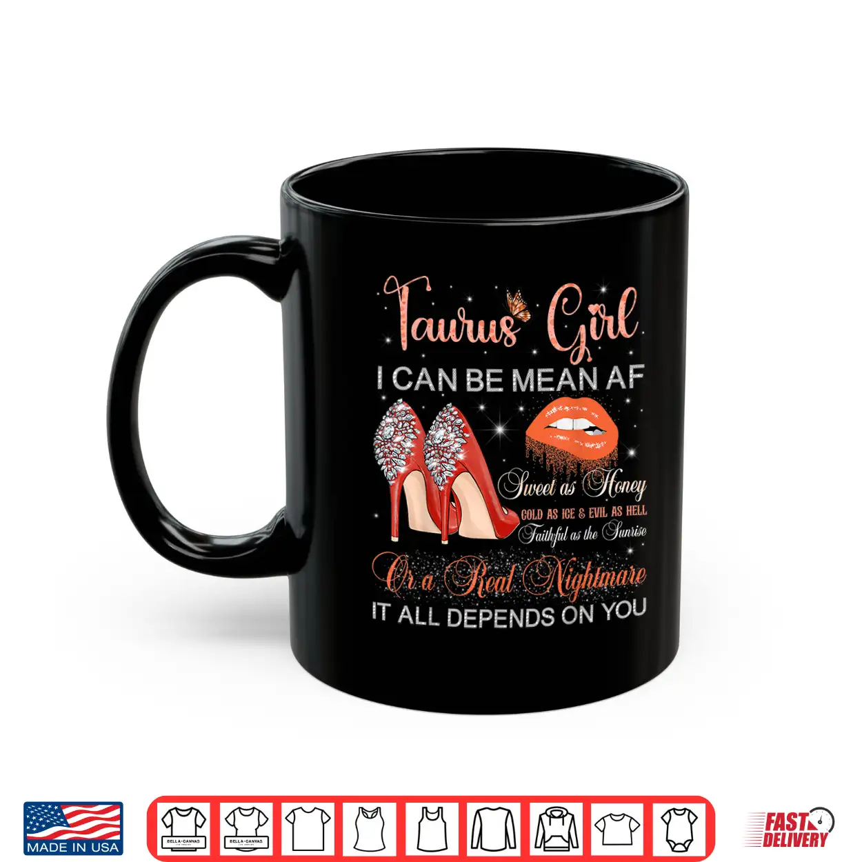 Taurus Girl Birthday High Heels Dripping Lips Butterfly Shirt Taurus Girl Birthday High Heels Dripping Lips Butterfly Shirt