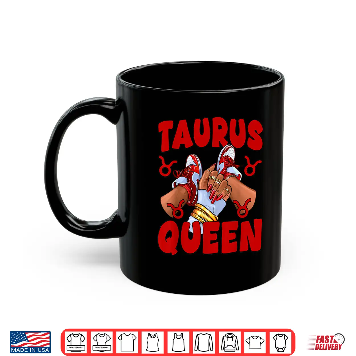Taurus Queen Zodiac Birthday Afro Woman Sneakers Nails Shirt Taurus Queen Zodiac Birthday Afro Woman Sneakers Nails Shirt