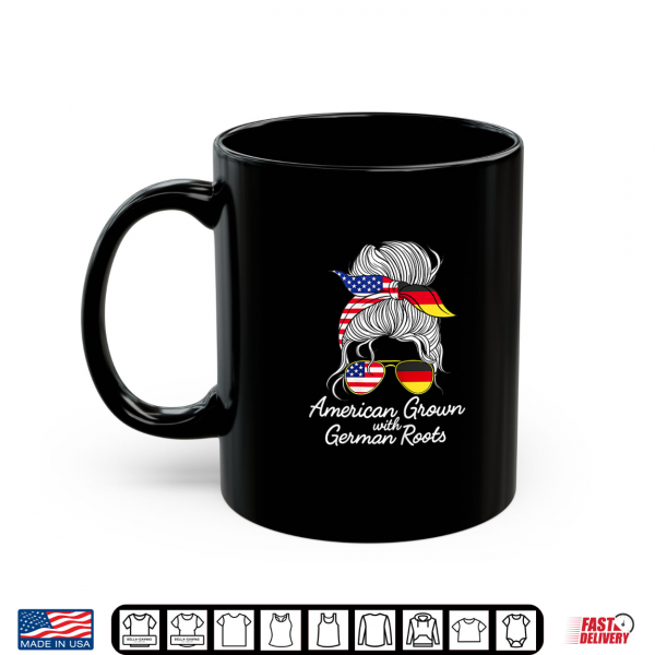 Mug USA Germany Heritage White Hair Messy Bun Women Girls Gift Shirt
