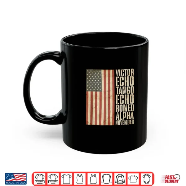 Veteran Military Alphabet American Flag Aged Shirt 3 Mug Veteran Military Alphabet American Flag Aged Shirt
