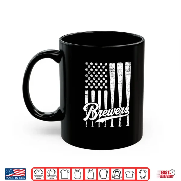Vintage Brewers Baseball American Us Flag For Men Women Kids Shirt 3 Mug Vintage Brewers Baseball American US Flag for Men Women Kids Shirt