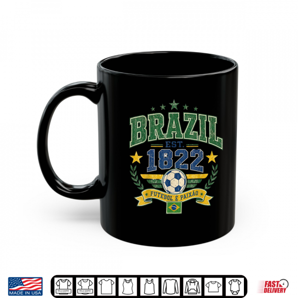 Mug Vintage Retro Faded Brazil Brasilian Men Women Kids Tee Shirt