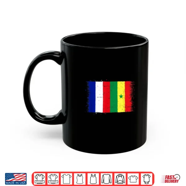 Vintage Senegal France Flag For Proud Senegalese French Fan Shirt 3 Mug Vintage Senegal France Flag for Proud Senegalese French Fan Shirt