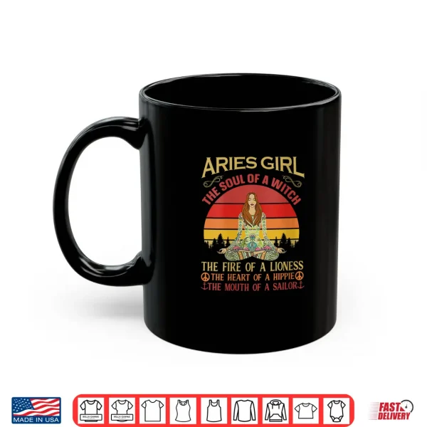Womens Aries Girl Zodiac Star Sign Meditation Yoga Vintage Shirt 3 Mug Womens Aries Girl Zodiac Star Sign Meditation Yoga Vintage Shirt