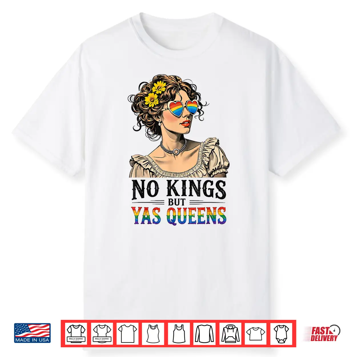 No Kings But Yas Queens Retro Lgbtq Pride Month Ally Pride Shirt No Kings But Yas Queens Retro Lgbtq Pride Month Ally Pride Shirt
