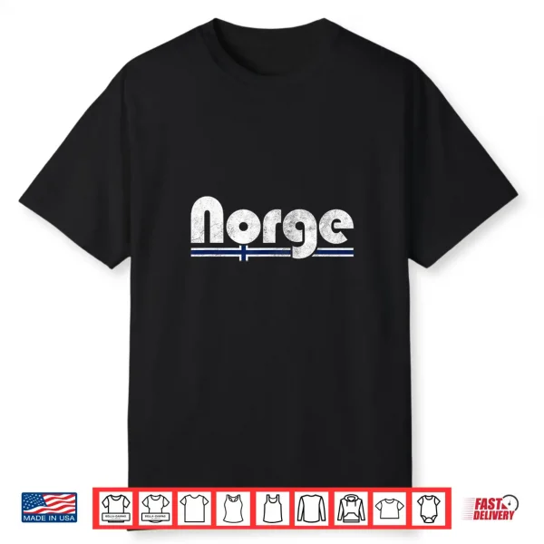 Norway Norge Fan Retro Vintage Flag Shirt