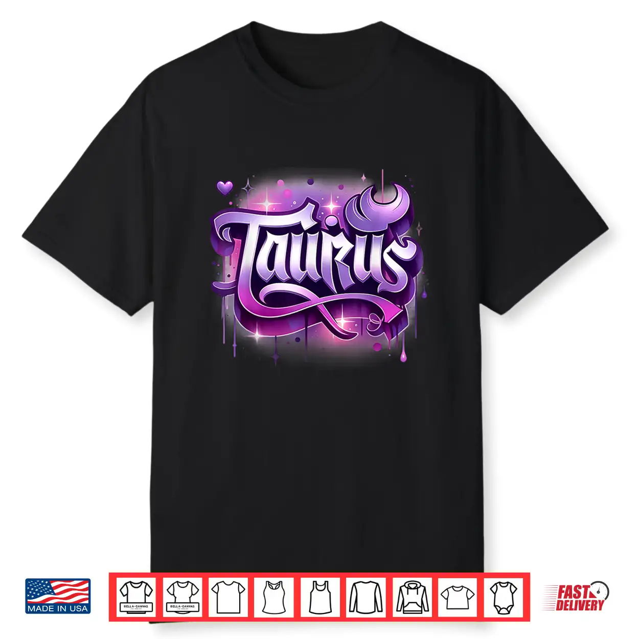 Pink & Purple Taurus Zodiac Star Sign Shirt Pink & Purple Taurus Zodiac Star Sign Shirt