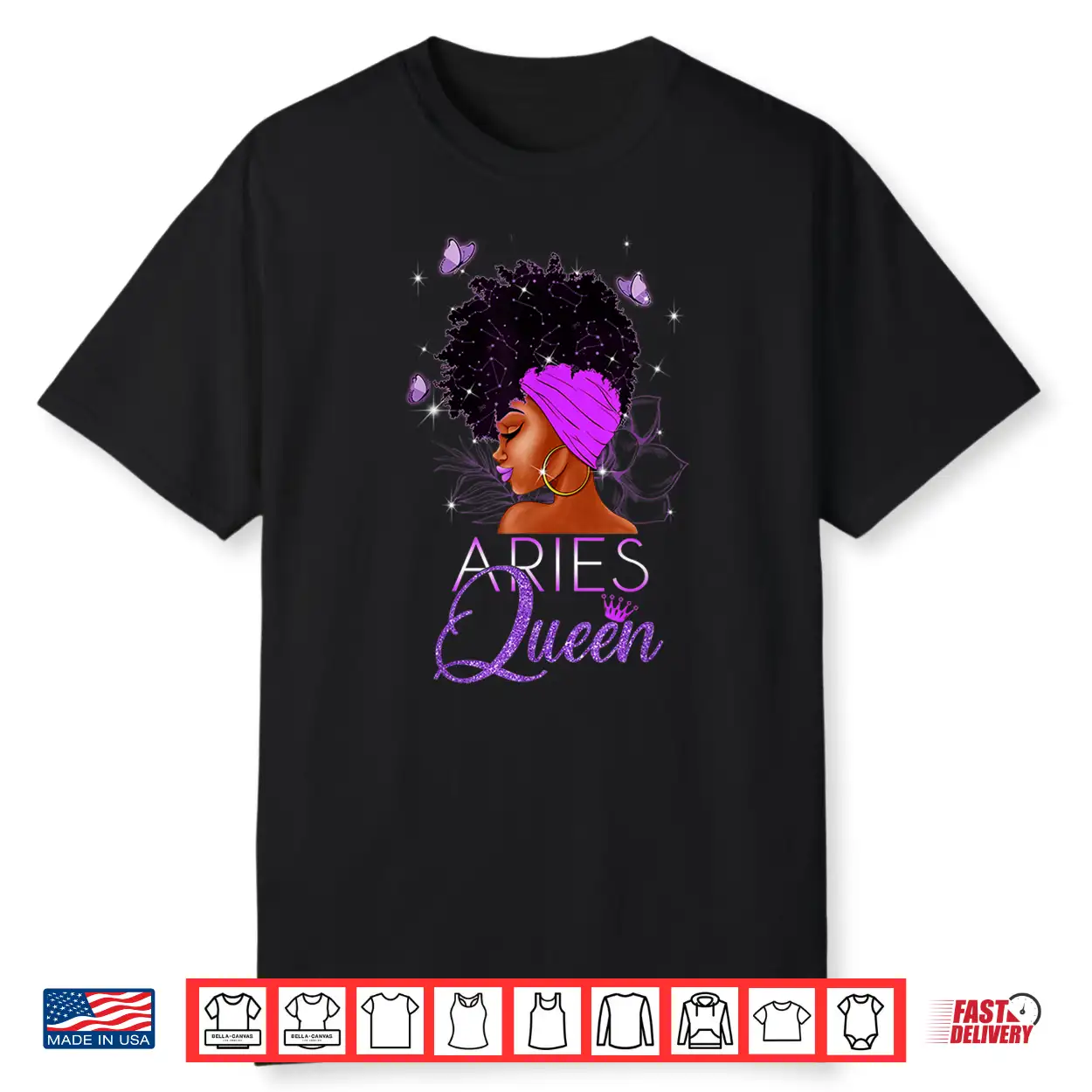 Purple Aries Queen African American Woman March April Shirt Purple Aries Queen African American Woman March April Shirt