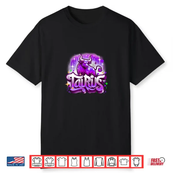 Purple Taurus Zodiac Star Sign Shirt