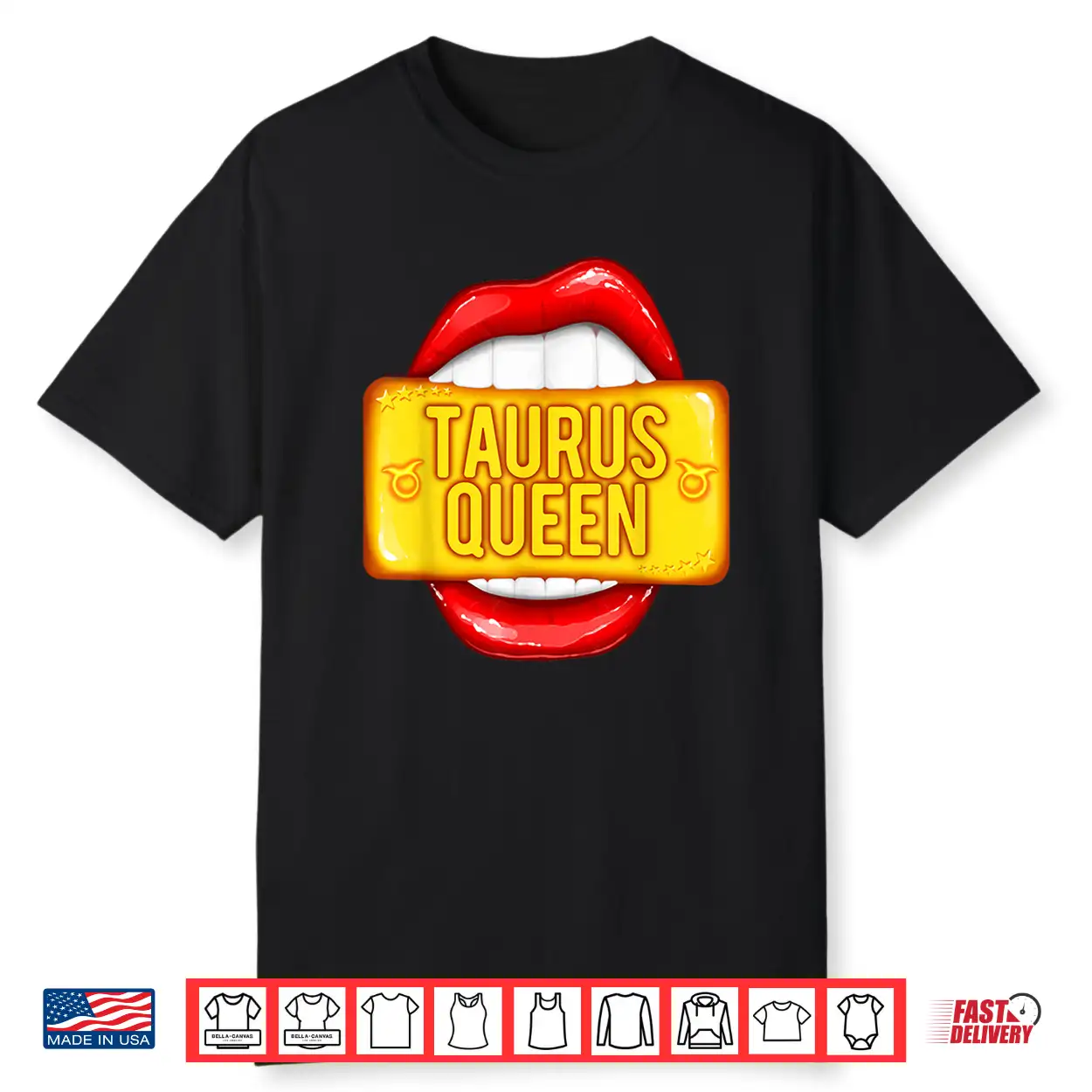 Quirky Taurus Queen Red Lips Bite Big Zodiac Sign Shirt Quirky Taurus Queen Red Lips Bite Big Zodiac Sign Shirt
