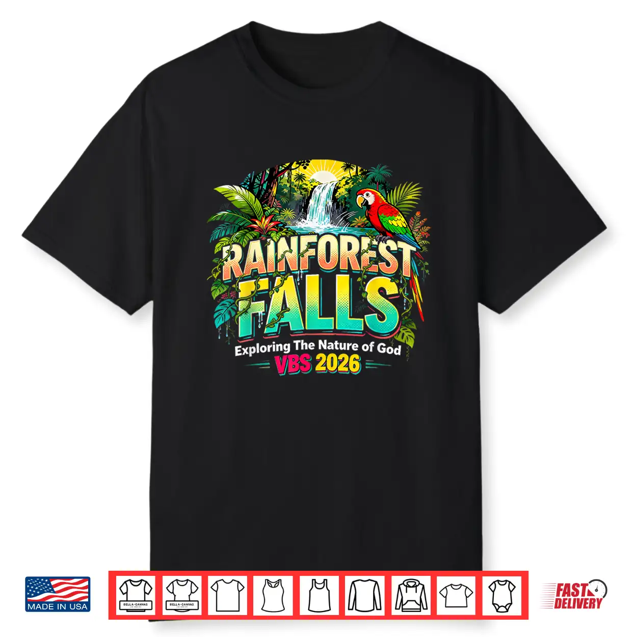 Rainforest Falls Vbs 2026 Exploring The Nature Of God Gift Shirt Rainforest Falls Vbs 2026 Exploring The Nature Of God Gift Shirt