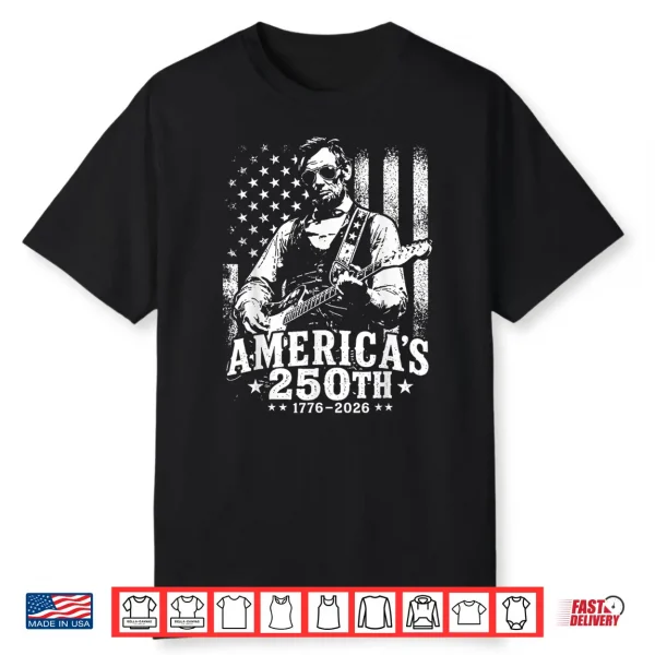 Retro Abe Lincoln Guitar United States 250 Anniversary Shirt
