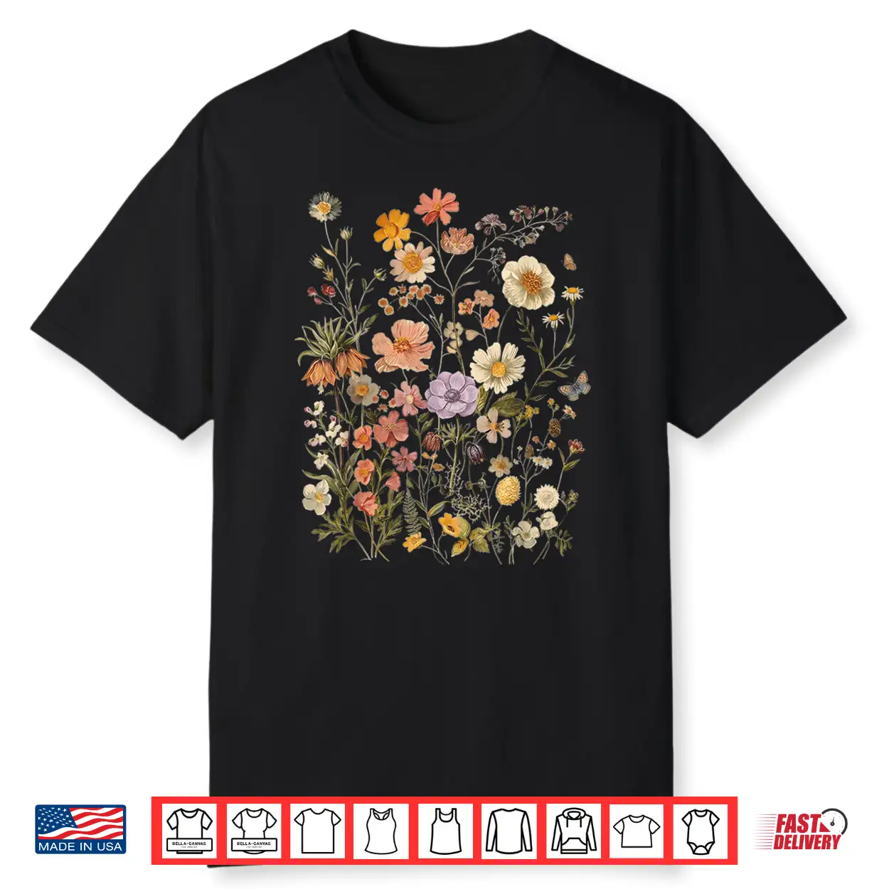 Retro Boho Floral Botanical Wildflower Shirt Retro Boho Floral Botanical Wildflower Shirt