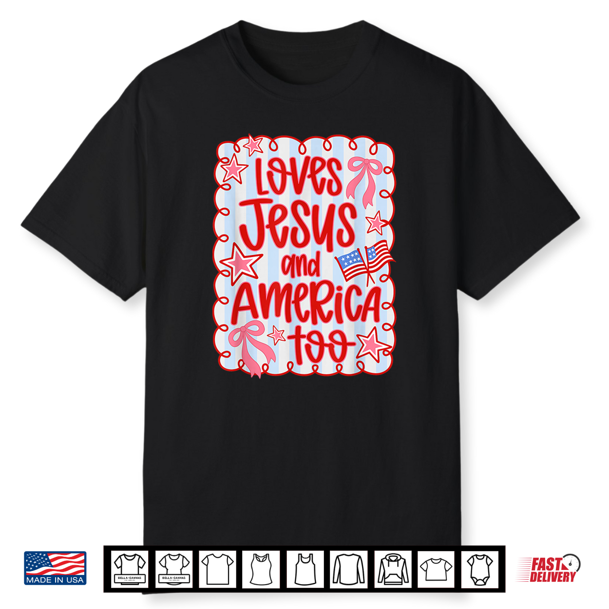 She Loves Jesus And America Too Usa Flag 4Th Of July Shirt She Loves Jesus And America Too Usa Flag 4Th Of July Shirt